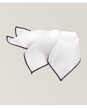 Dion Lee Contrast Trim Silk Pocket Square - Natural
