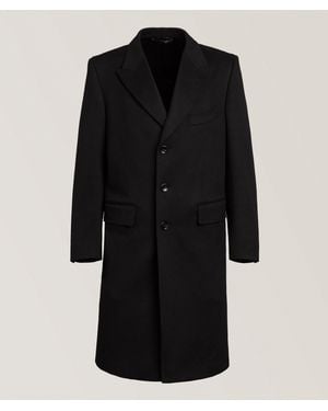 Tom Ford Single-Breasted Wool Peak Overcoat - Black