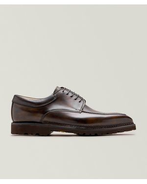 Bontoni Burnished Leather Derbies - Brown