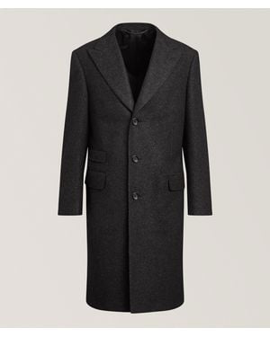 Canali Vintage Wool-Silk Overcoat - Black