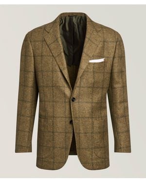 Kiton Windowpane Cashmere Sport Jacket - Green