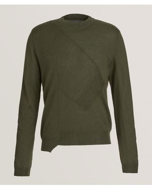MM6 by Maison Margiela Asymmetrical Seam Crewneck Sweater - Green