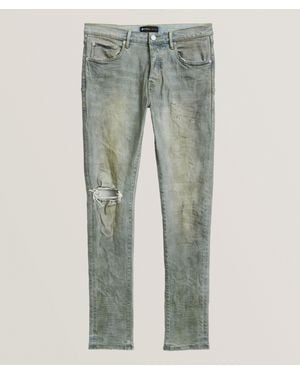 Purple Brand P001 Light Dirty Wax Skinny Jeans - Blue
