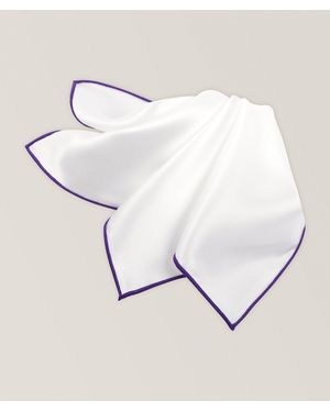 Dion Lee Contrast Trim Silk Pocket Square - Metallic