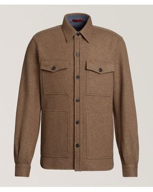 Isaia Double Face Cashmere Overshirt - Brown