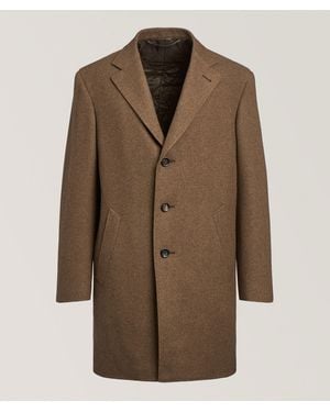 Canali Kei Wool-Cashmere Overcoat - Brown