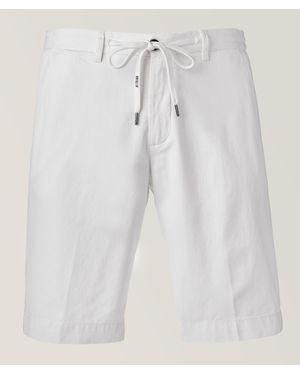 BRIGLIA Malibu Cotton-Blend Drawstring Shorts - White