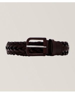 Giorgio Armani Braided Leather Belt - Black