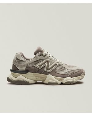 New Balance 9060 Suede-Mesh Sneakers - Metallic