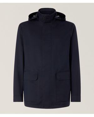 ZEGNA Motorin 300Cc Microfiber Carcoat - Blue