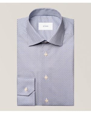 Eton Contemporary-Fit Micro-Print Twill Dress Shirt - Blue