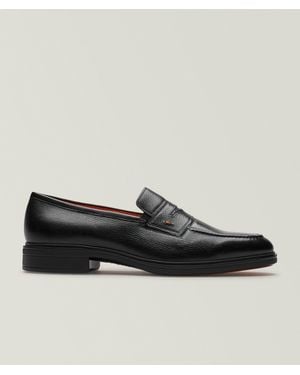 Santoni Easy Leather Penny Loafers - Black