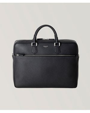 Serapian Cachemire Leather Slim Briefcase - Black