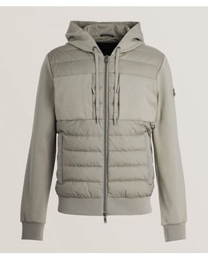 Moose Knuckles Air Down Hybrid Hooded Sweater - Grey