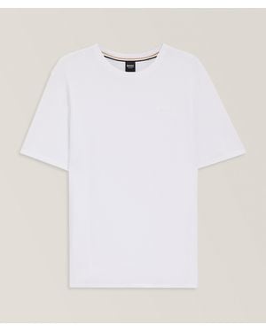 BOSS Waffle Cotton-Blend Pyjama T-Shirt - White
