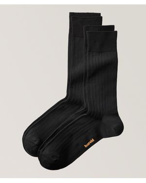 Harold Two-Pack Ribbed Cotton-Blend Socks - Black