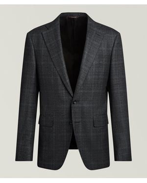 Canali Capri Multi-Textured Wool Sport Jacket - Black