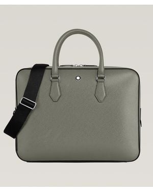 Montblanc Sartorial Medium Leather Briefcase - Grey