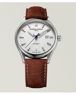 Frederique Constant Classics Index Stainless Steel & Leather Strap Watch - Grey