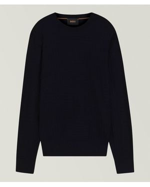 BOSS Intenso Prince Of Wales Check Sweater - Blue