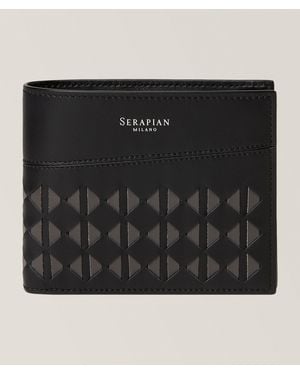 Serapian Mosaico Leather Bifold Wallet - Black