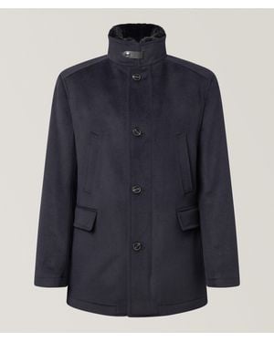 Joop! Gary Faux Fur Bib Coat - Blue