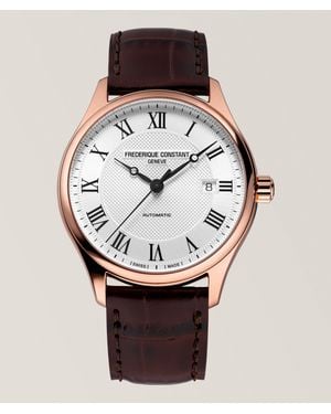 Frederique Constant Classics Index Automatic Leather Watch - Metallic