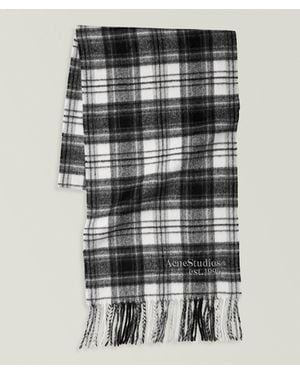 Acne Studios Check Cashmere-Wool Scarf - Black