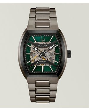 Bulova Maquina Skeleton Stainless Steel Watch - Grey