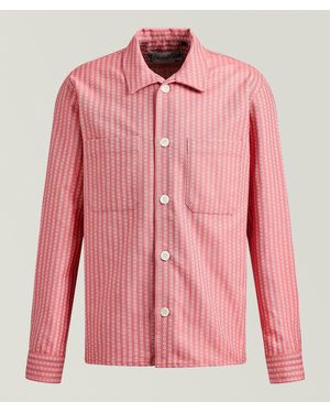 Outclass Jacquard Denim Overshirt - Pink