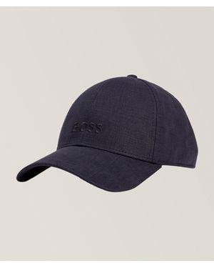 BOSS Zed Linen Baseball Cap - Blue