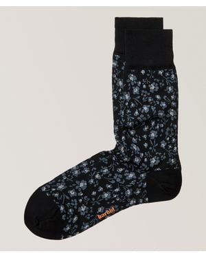 Harold Flower Stretch-Cotton Socks - Black