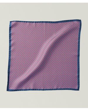 Canali Small Diamonds Silk Pocket Square - Purple
