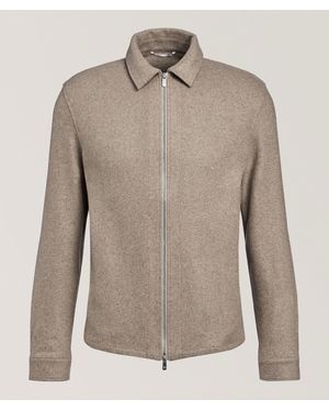 Marco Pescarolo Stretch-Wool Full-Zip Overshirt - Brown