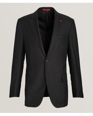 Isaia Sanita Solid Wool Suit - Black