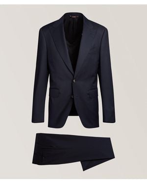 Canali Capri Peak Wool Suit - Blue
