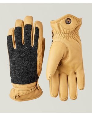Hestra Daniel Felted Wool & Leather Gloves - Metallic