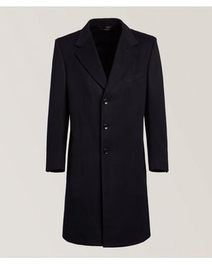 Tom Ford Single-Breasted Wool Notch Overcoat - Blue