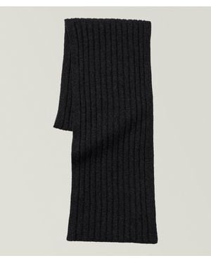 Gran Sasso Ribbed Cashmere Scarf - Black
