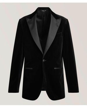 Canali Velvet Peak Lapel Tuxedo Jacket - Black