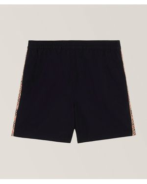 Burberry Check-Trim Swim Shorts - Black