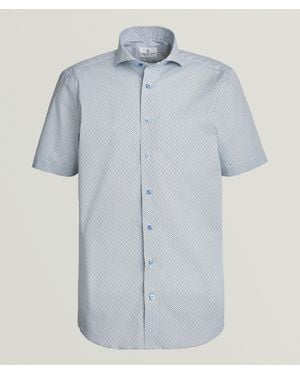 Emanuel Berg Marseille Printed Stretch-Cotton Shirt - Blue