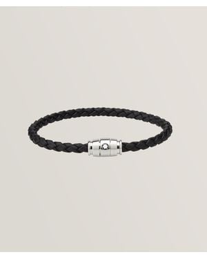 Montblanc Woven Leather Bracelet - Black