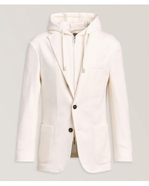 Eleventy Removable Bib Wool-Blend Sport Jacket - Natural