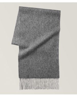 Harry Rosen Solid Cashmere Fringed Scarf - Grey