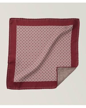 Brunello Cucinelli Floral Silk Pocket Square - Red