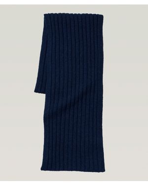 Gran Sasso Ribbed Cashmere Scarf - Blue