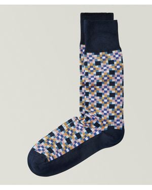 Paul Smith Nicolas Tiles Mid-Calf Socks - Blue