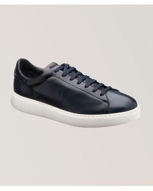 To Boot New York Buddy Burnished Leather Wedge Sneakers - Blue