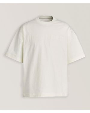 Jil Sander Tonal Logo Cotton Crewneck T-Shirt - White
